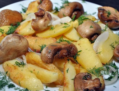 Фото меню ресторана Сказка Востока - гарнир КАРТОФЕЛЬ С ГРИБАМИ