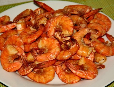 Фото меню ресторана Сказка Востока - горячие закуски КРЕВЕТКИ ОБЖАРЕННЫЕ В СОЕВОМ СОУСЕ