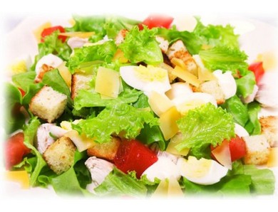 Фото меню ресторана Сказка Востока - САЛАТ «ЦЕЗАРЬ» С КУРИЦЕЙ