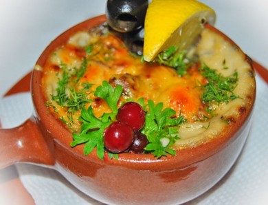 Фото меню ресторана Сказка Востока - горячие закуски ЖЮЛЬЕН С СЕМГОЙ